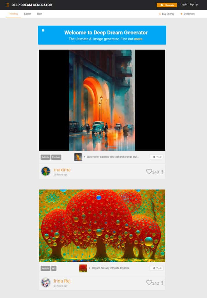 Deep Dream Generator